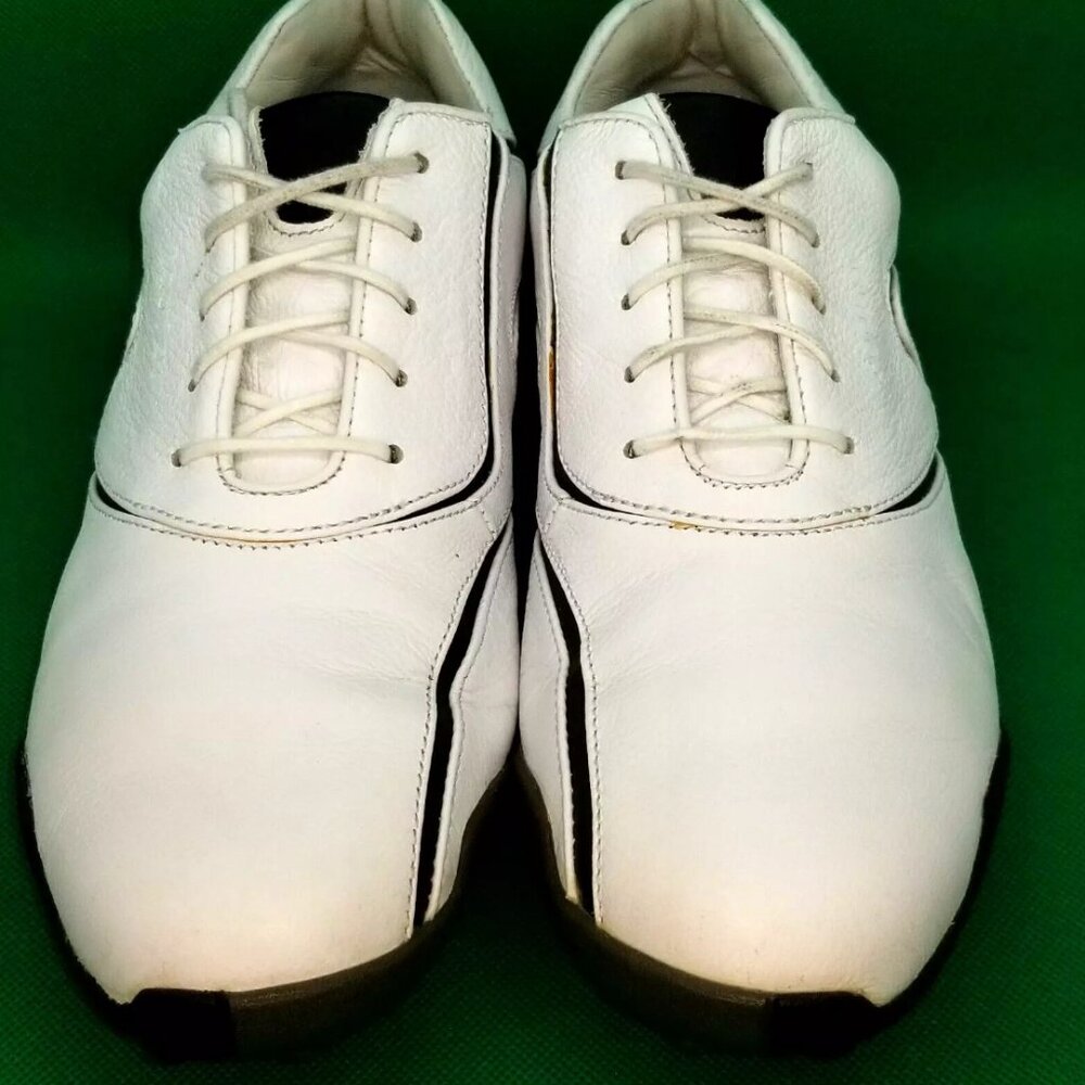 FootJoy LoPro Golf Shoes Rubber‎ Spikes Lace Up White Leather M7.5/W9.5